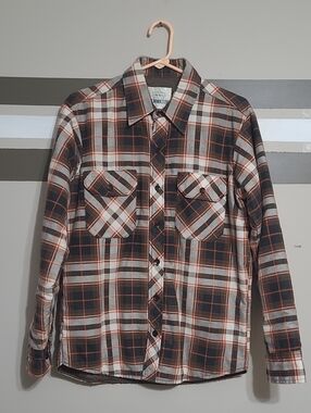 Vintage SEARS Wearmaster 1970's Plaid Quilted Button-Down Shacket Shirt Sz Large